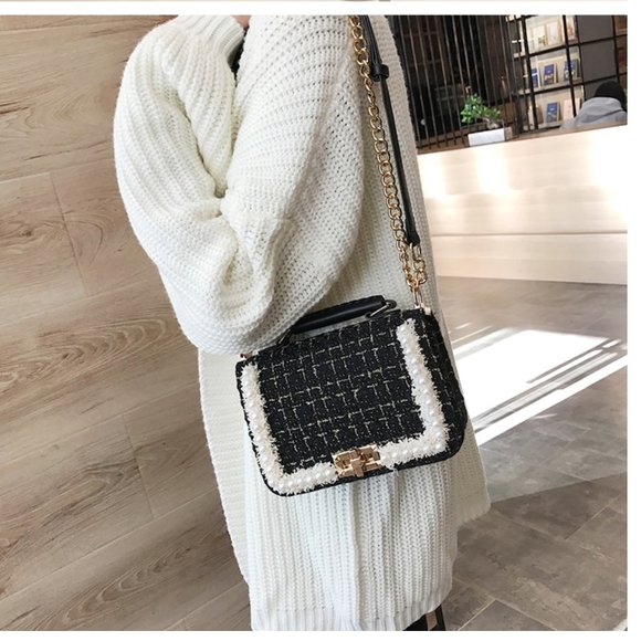 Magical Woolen Black Crossbody Bag - Picture 2 of 5